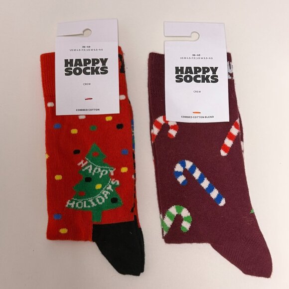 Happy Socks Trending Holiday Socks Gifts Christmas Tree Candy Cane 5.5 - 9.5 - Picture 6 of 7
